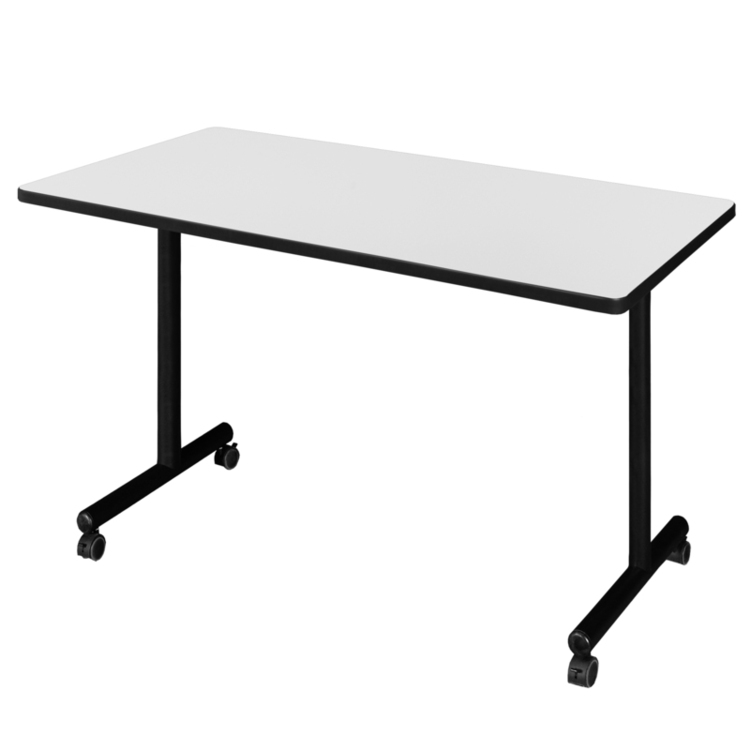 Regency Kobe 42 x 30 in. Mobile T-Base Training Seminar Table- White image - 1