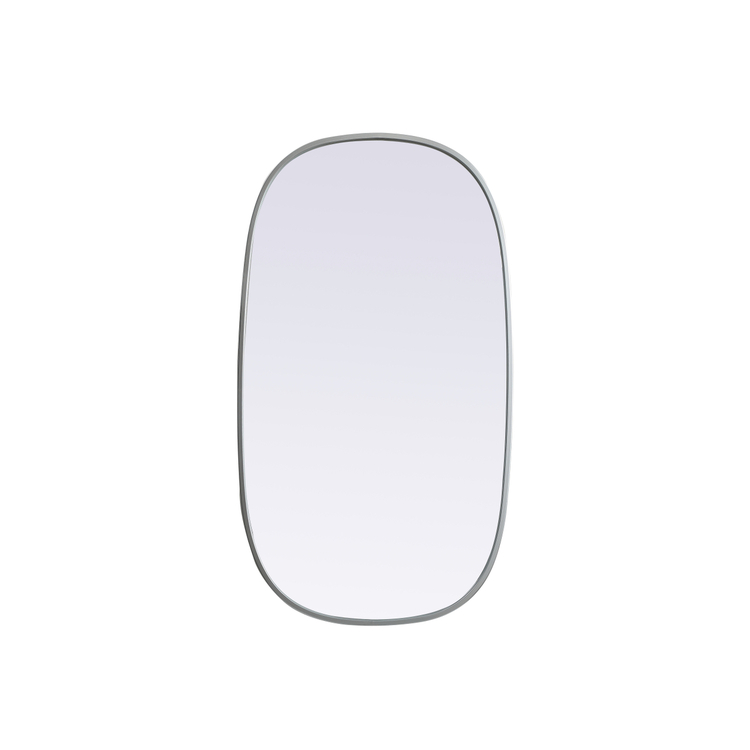 Metal Frame Oval Mirror 20x36 Inch in Silver image - 1