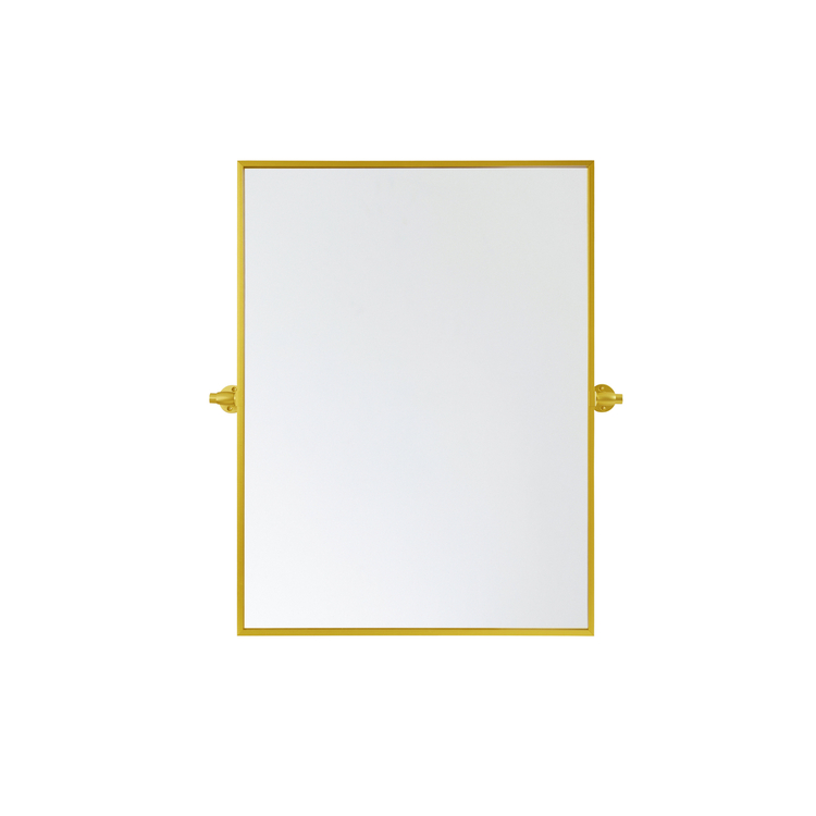 Rectangle pivot mirror 24x32 inch in gold image - 1