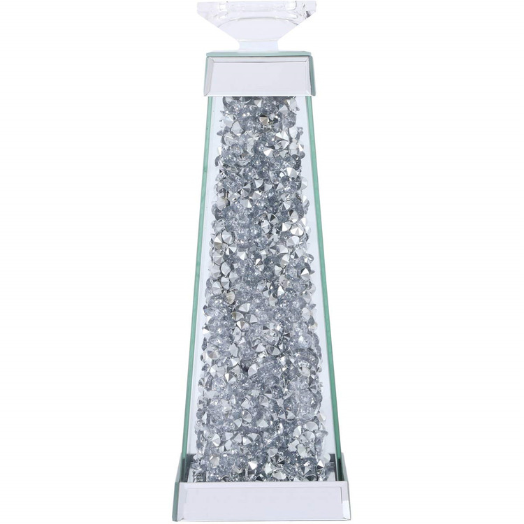 Elegant Decor Sparkle 4.7 in. Contemporary Silver Crystal Candleholder image - 1