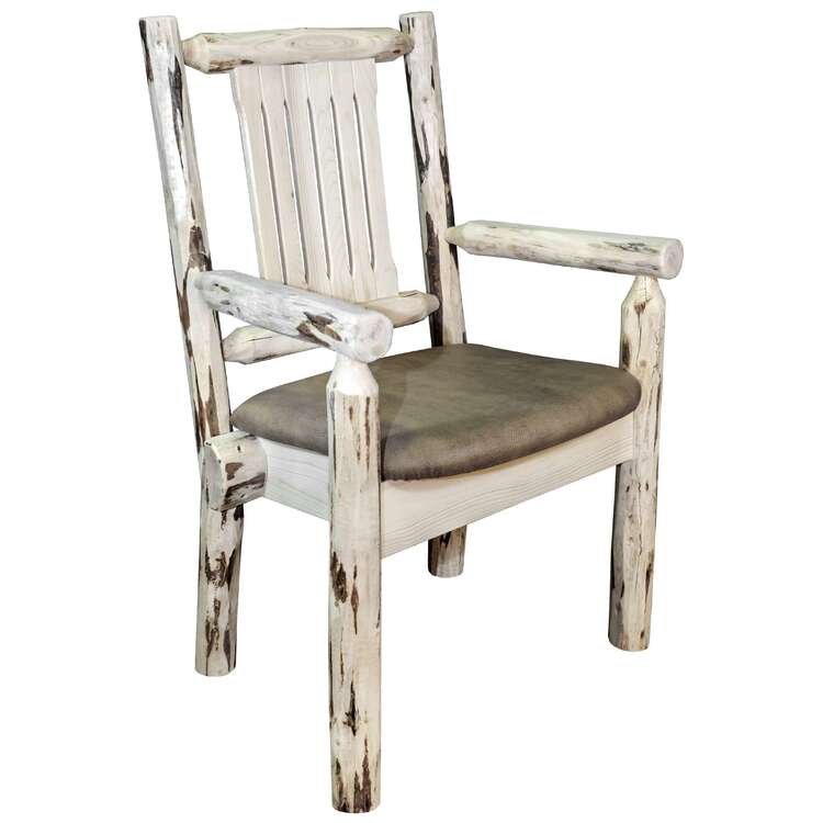Montana Collection Captain's Chair, Ready to Finish w/ Upholstered Seat, Buckskin Pattern image - 1