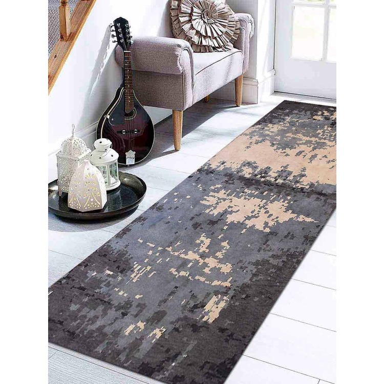 Rugsotic Carpets Hand Knotted Woolen 6' x 9' Contemporary Area Rug Multicolor N00805 image - 1