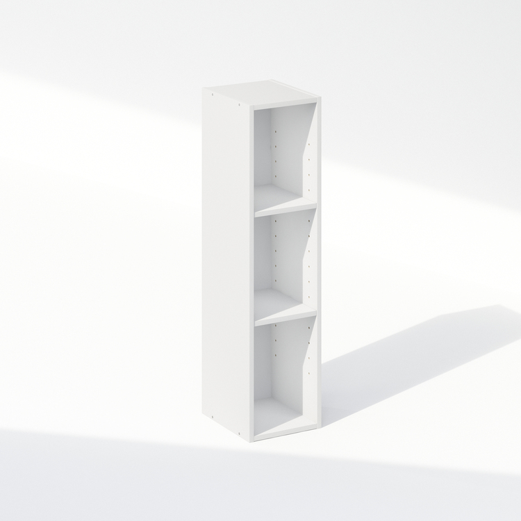 Furinno Reed 3-Tier Multipurpose Clothing & Closet Storage Organizer Shelf, 8-Inch Width, White image - 1