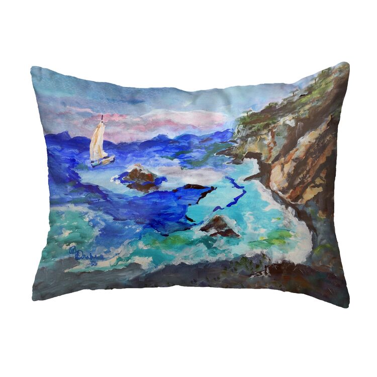 Betsy Drake Interiors Sailing the Cliffs No Cord Pillow 16x20 image - 1
