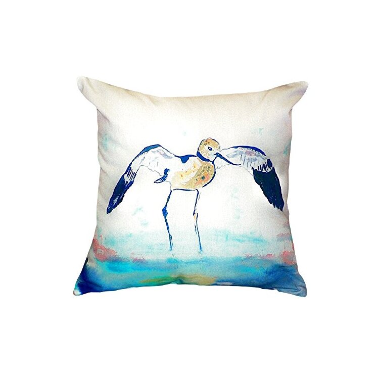 Blue Reversible Polyester Outdoor Throw Pillow Cover & Insert - Betsy Drake Interiors image - 1