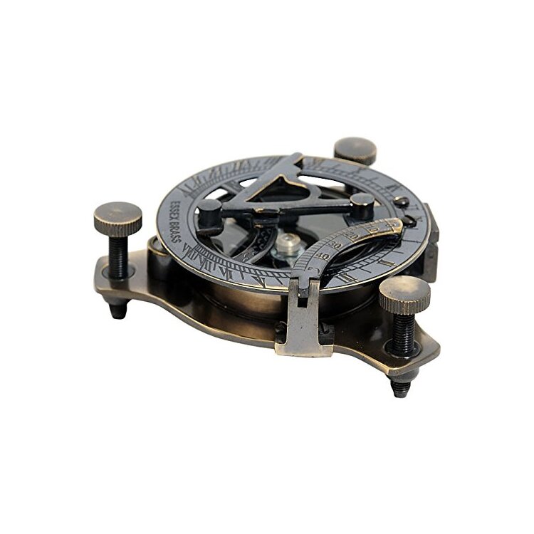 Old Modern Handicrafts Sundial Compass in wood box (Medium) image - 1