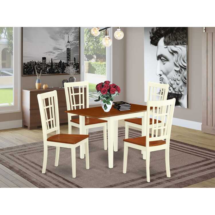 5 Piece Kitchen Table Set - Solid Wood Dining Set image - 1