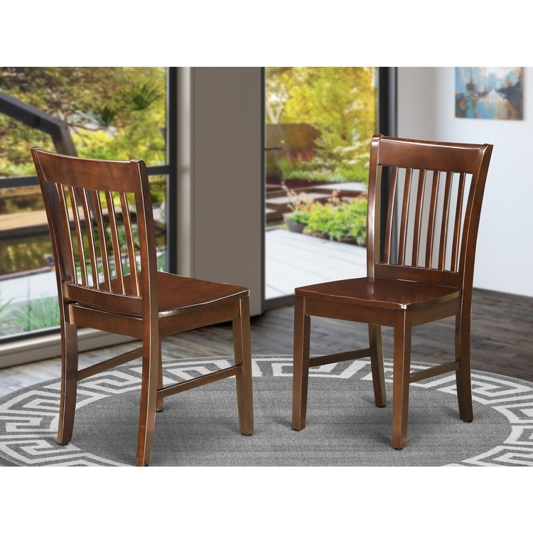 East West Furniture Norfolk Dining chair with Wood Seat