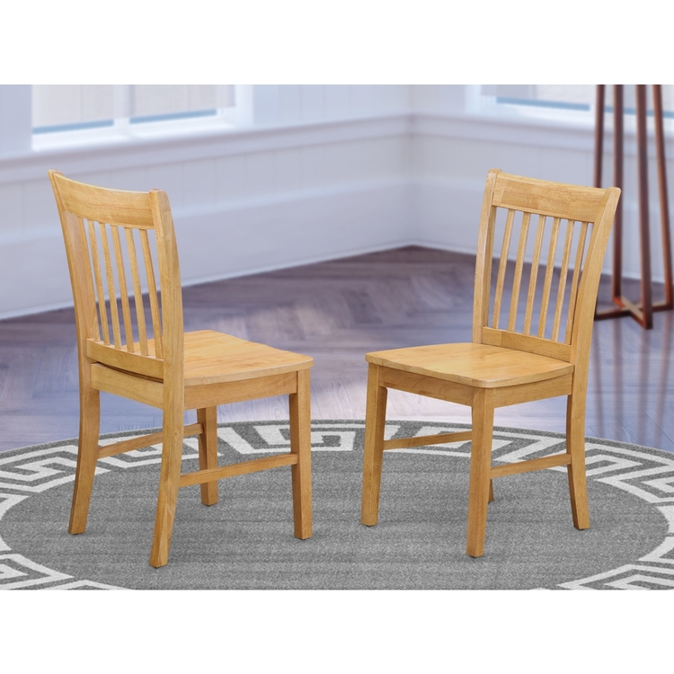 East West Furniture Norfolk Dining chair with Wood Seat