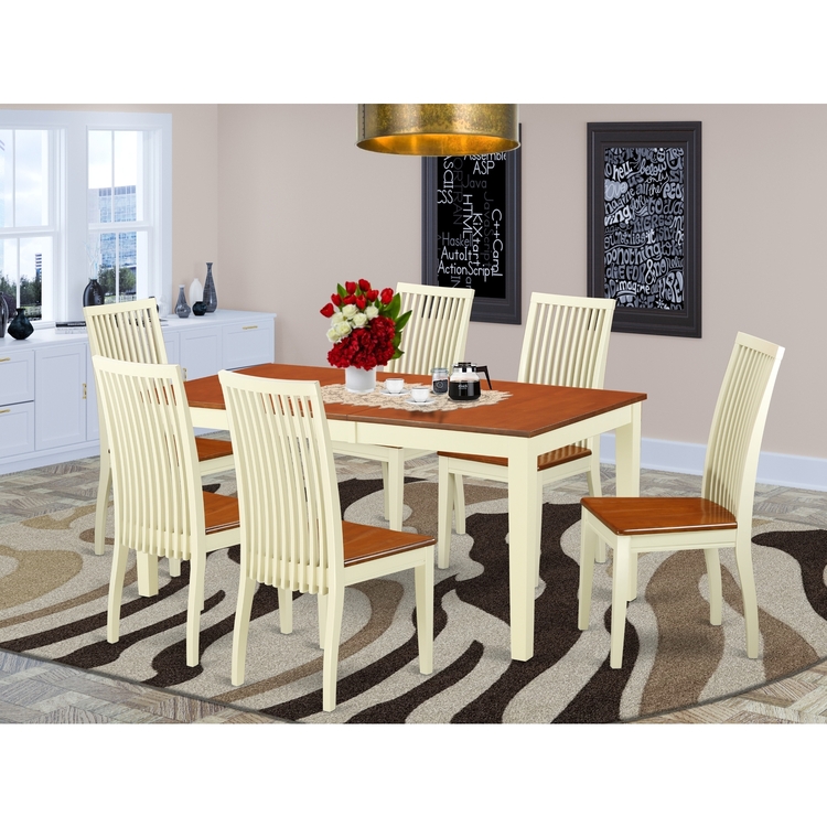 7 Piece Kitchen Table & Chair Set - Modern Dining Room Set image - 1
