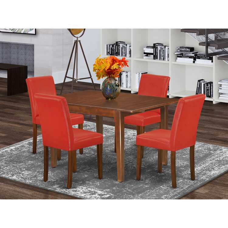 5 Piece Dining Set - Rectangle Table & 4 Chairs - Mahogany Finish image - 1