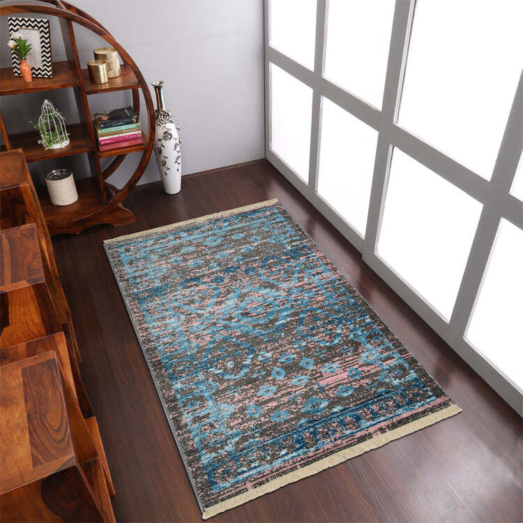 HomeStock Machine Woven Crossweave Polyester 9'x12' Area Rug Oriental Brown image - 1