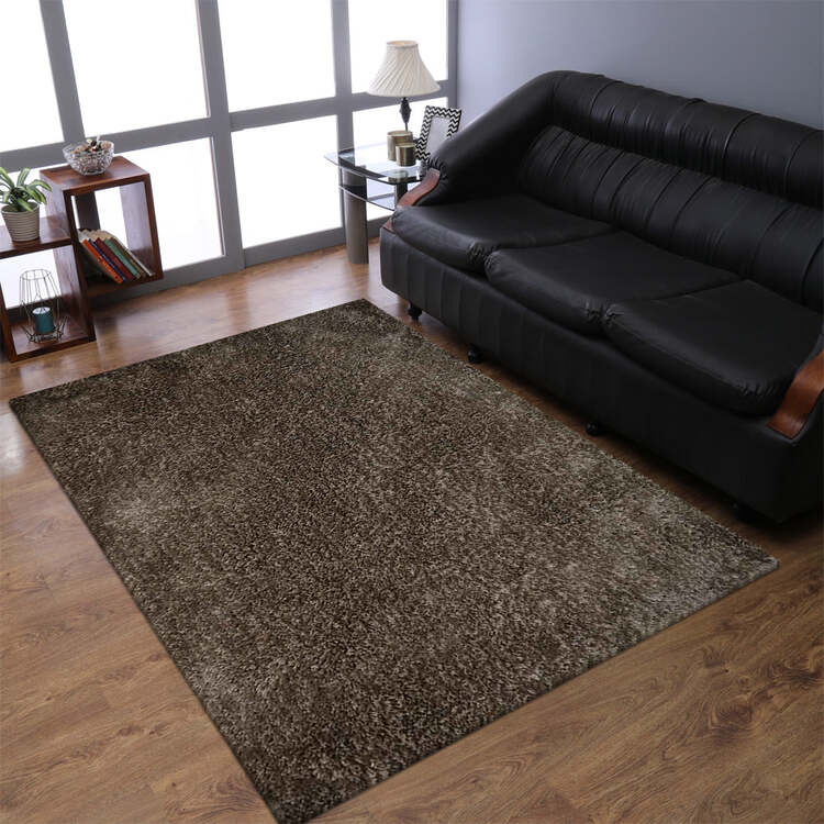 Shag Polyester Rug HomeStock Hand Tufted Shag Polyester 3'11''x5'7'' Area Rug Solid Light ...