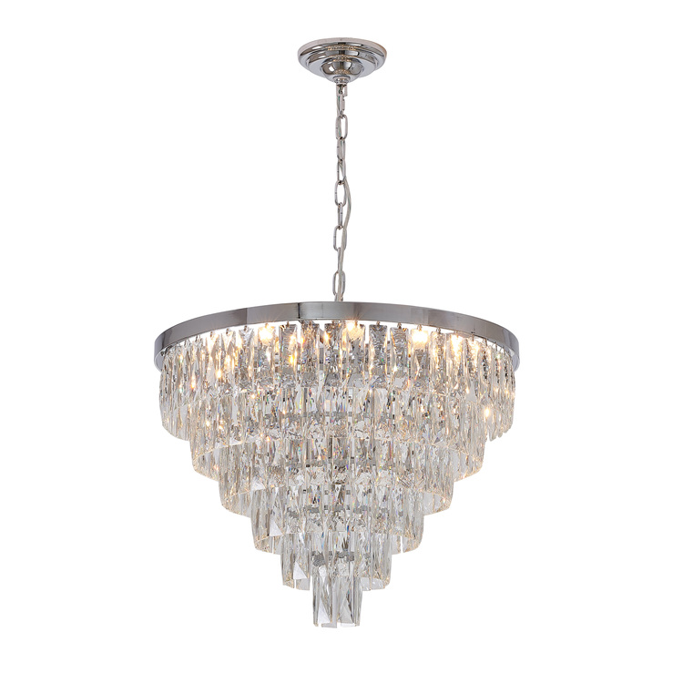 Design Living 16-Light Chrome Metal Chandelier With Crystals image - 1