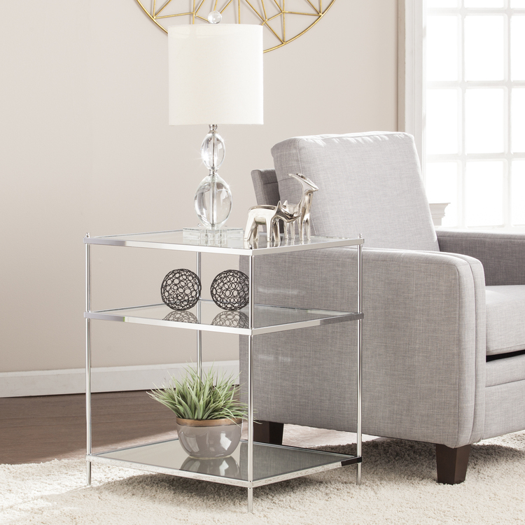 Knox Glam Mirrored Side Table - Thumbnail 3