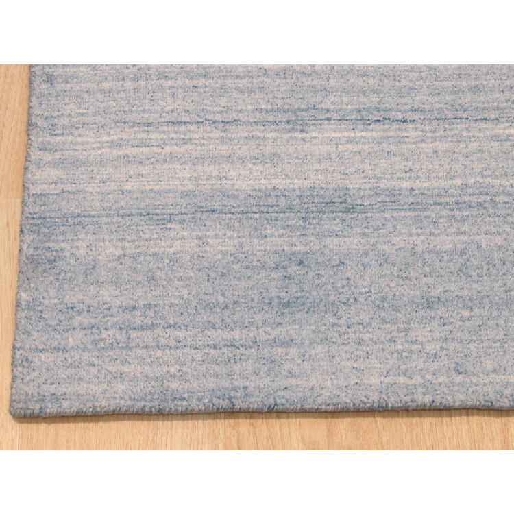 Handmade Blue Wool & Viscose Contemporary Urban Rug 9' x 12' - Eorc image - 1