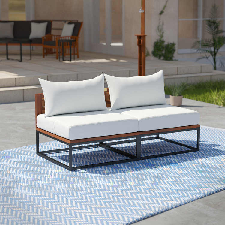 SEI Taradale Modular Outdoor Loveseat w/ Cushions image - 1