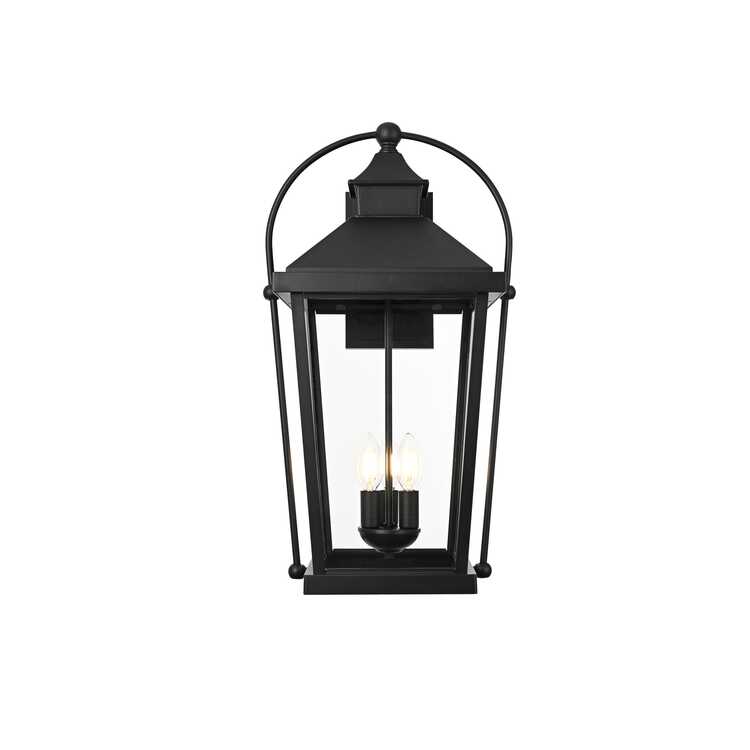 Elegant Lighting Luz 24 inch Outdoor Wall sconce in Black image - 1