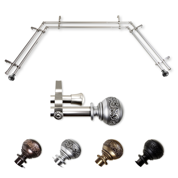 Domovina Cassia 13/16" Bay Window Curtain Rod image - 1