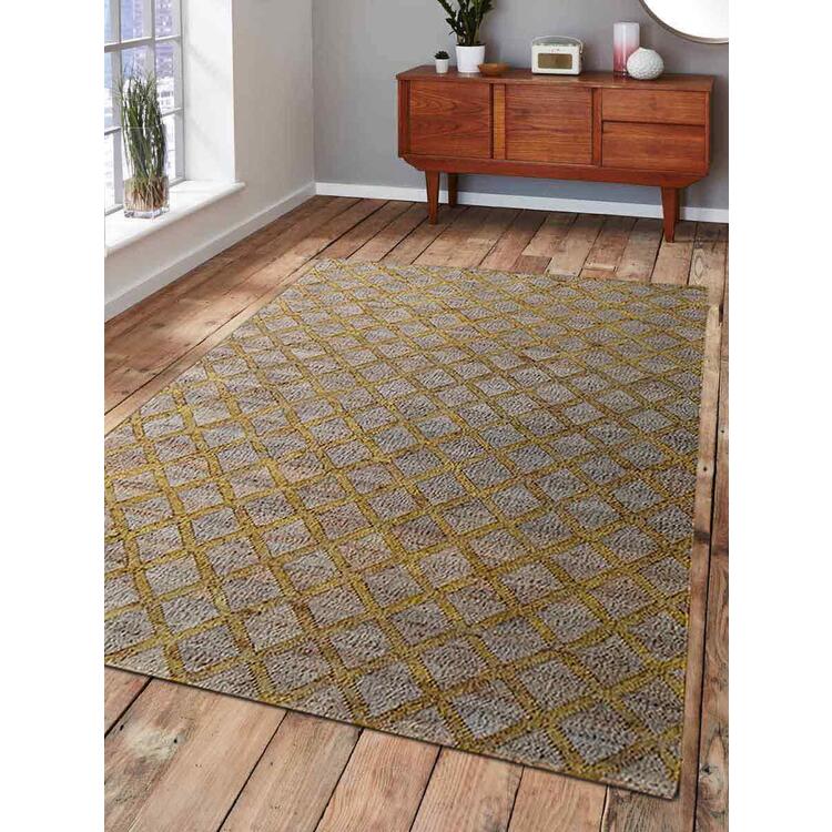 Rugsotic Carpets Hand Woven Kilim Jute 4'x6' Eco-friendly Area Rug Contemporary Beige Gold OJ00031 image - 1
