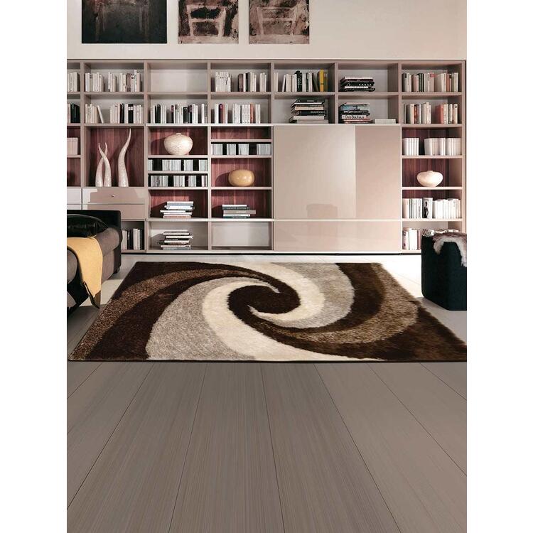 Rugsotic Carpets Hand Tufted Shag Polyester 9'x12' Area Rug Abstract Multicolor OJK00014 image - 1