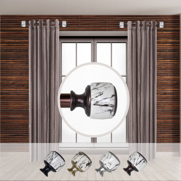 1 - Inch Telescoping Curtain Rod Set (12 - 20 Adjustable) Black - Rod Desyne image - 1