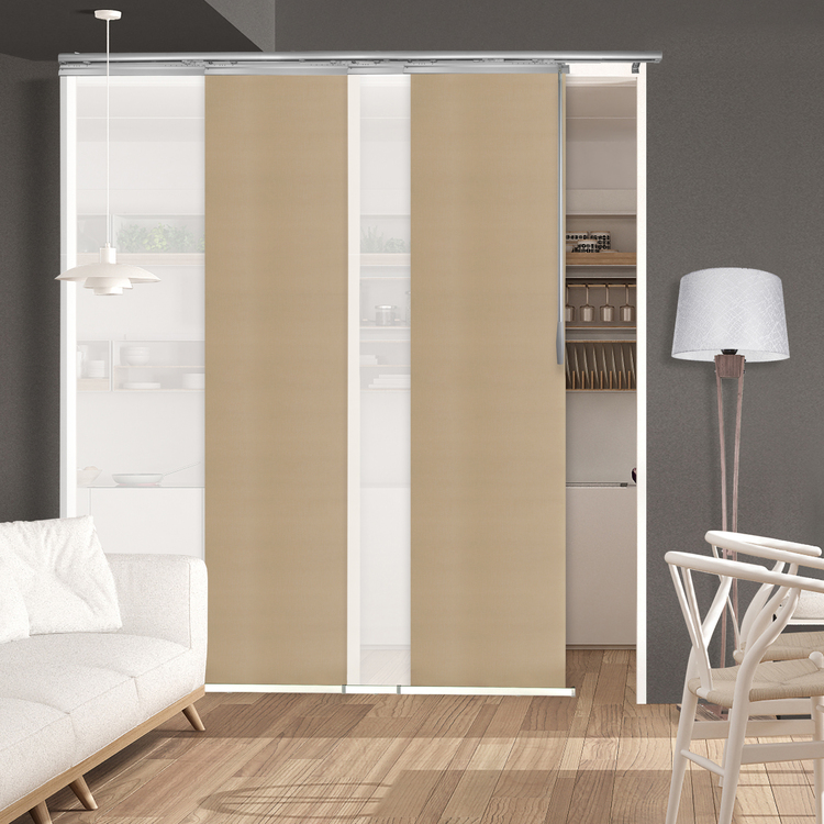 Domovina 4 Panel Track Vertical Blinds, Adjustable 48-88"W x 91.4"H - Kalyna/Lydos image - 1