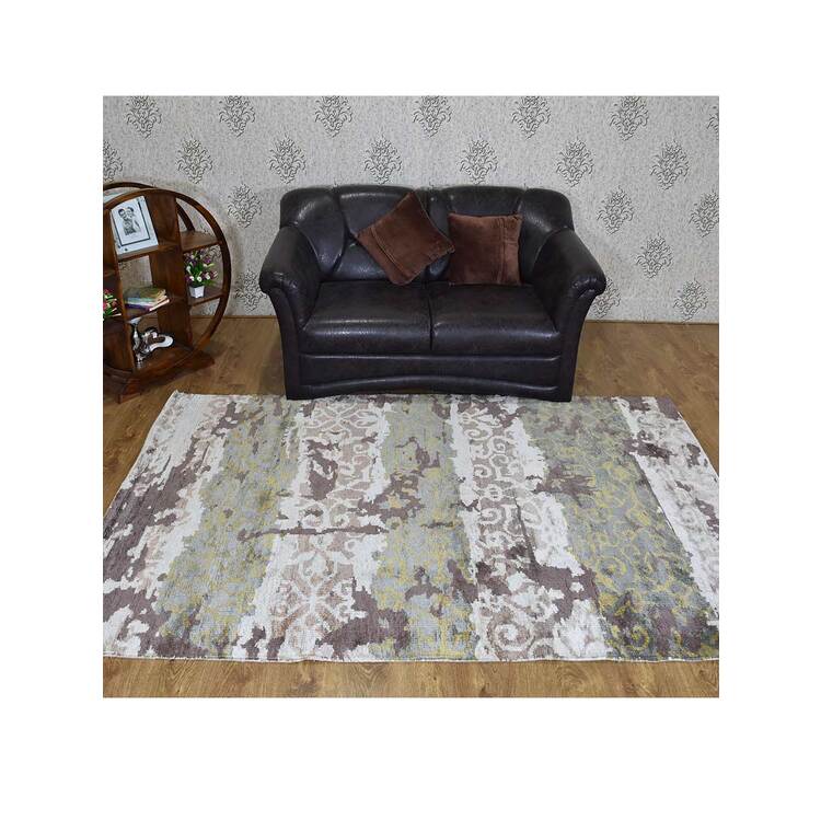 Rugsotic Carpets Hand Knotted Viscose 5'x8' Area Rug Oriental Multicolor OJV00005 image - 1