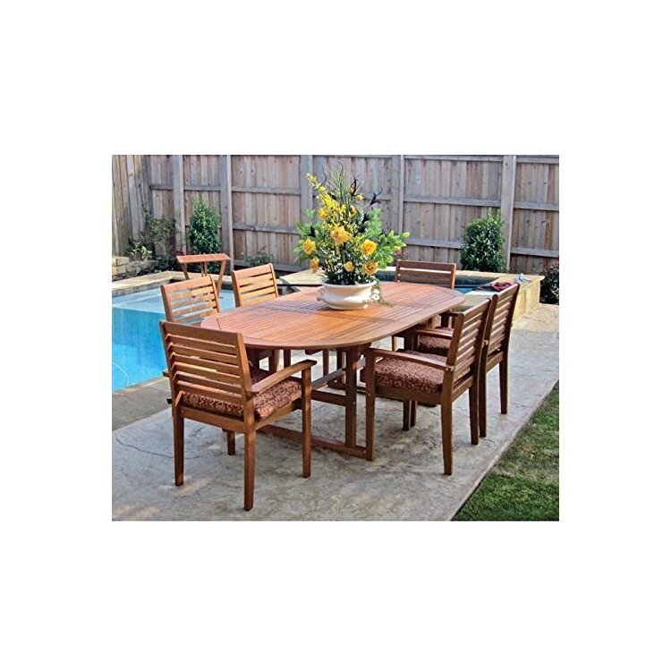 International Caravan Cordova Wood Oval Dining Table With Chairs 1463 99 Ojcommerce