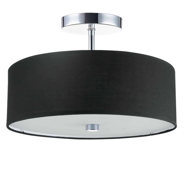 Dainolite 3LT Incandescent Semi-Flush PC w/ Black Shade image - 1