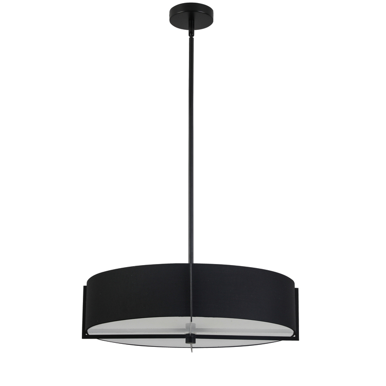 Dainolite 4LT Incandescent Pendant, MB w/ BK Shade image - 1