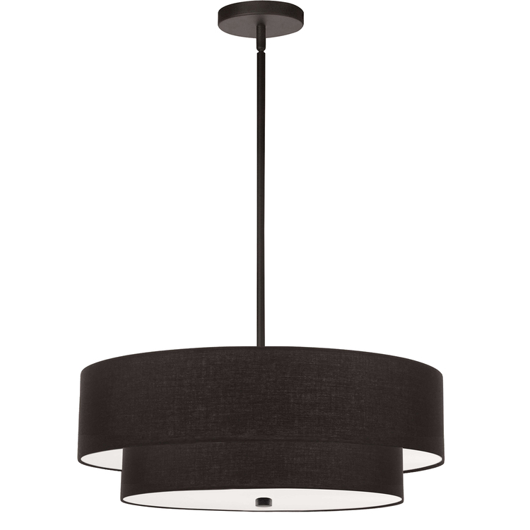Dainolite 4LT Incand 2 Tier Pendant, MB w/ BK Shade image - 1