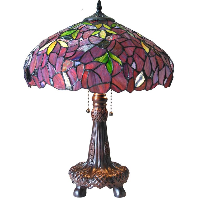 Chloe Lighting Katie Tiffany-Style 2 Light Wisteria Table Lamp 16" Shade -  OJCommerce.com