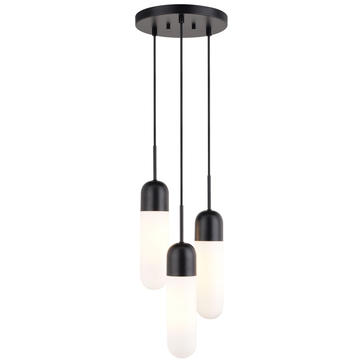 Vaxcel Thalia 10-in. 3 Light Pendant Matte Black image - 1