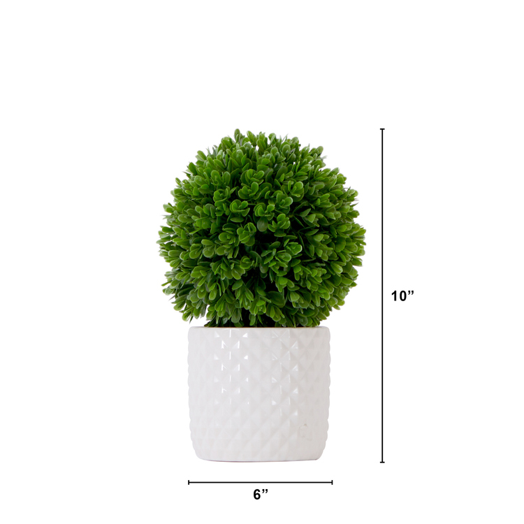 Nearly Natural 10in. Artificial Boxwood Topiary Plant - Thumbnail 3