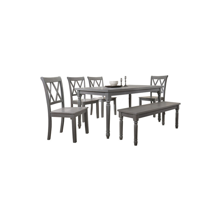 Best Master Furniture 6-Piece Dining Set - Rustic Gray - Best Master Furniture image - 1