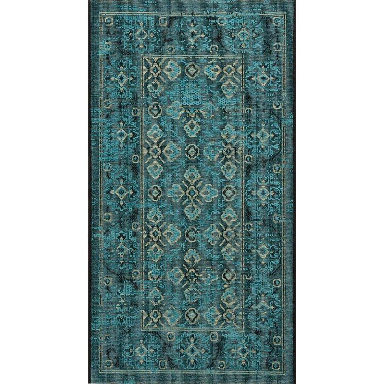 Palazzo Turquoise/Cream Large Rectangle Rug image - 1