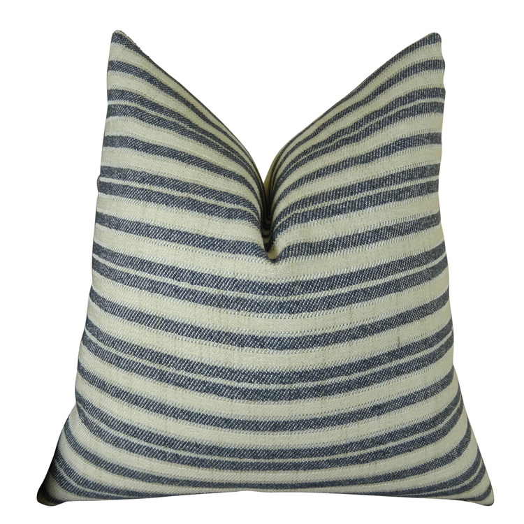 Plutus Stone Manor Indigo Handmade Throw Pillow image - 1