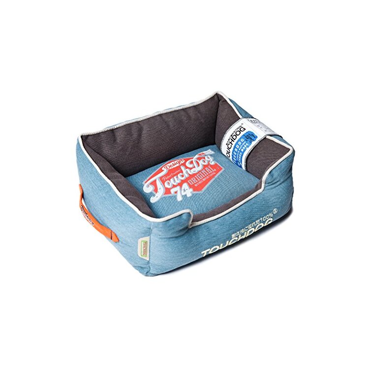 Touchdog Original Sporty Vintage Throwback Reversible Plush Rectangular Dog Bed image - 1