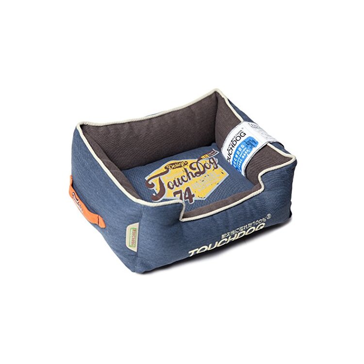 Touchdog Original Sporty Vintage Throwback Reversible Plush Rectangular Dog Bed image - 1