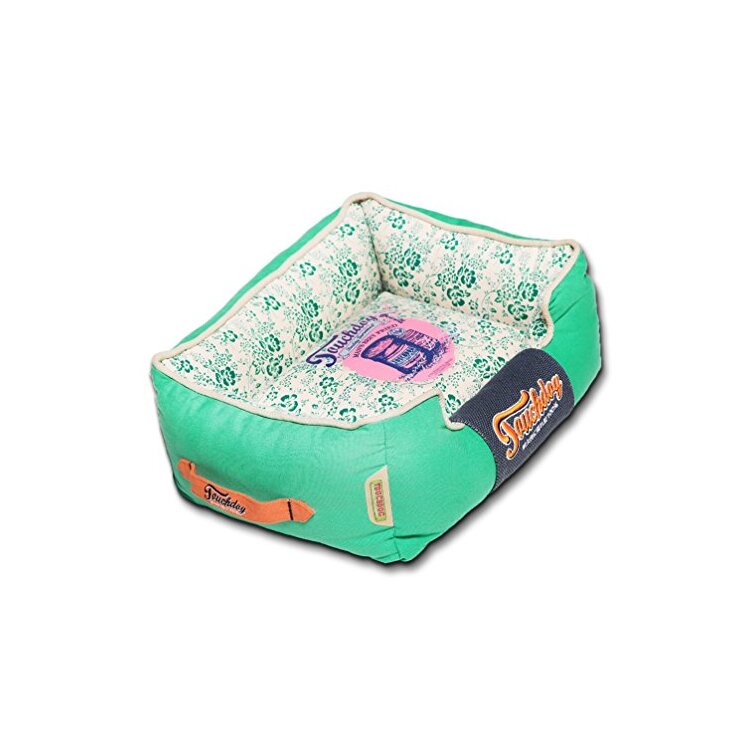 Touchdog Floral-Galore Vintage printed Ultra-Plush Rectangular Designer Dog Bed image - 1