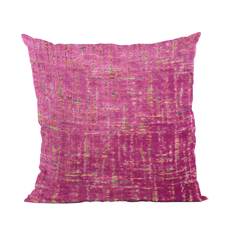 Plutus Luxe Aurora Textured Fuchsia Gold Velvet Luxury Throw Pillow image - 1