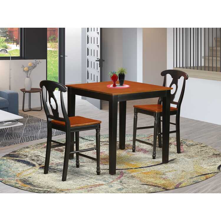 East West Furniture PBKE5-BLK-W Piece Counter Height Pub Set