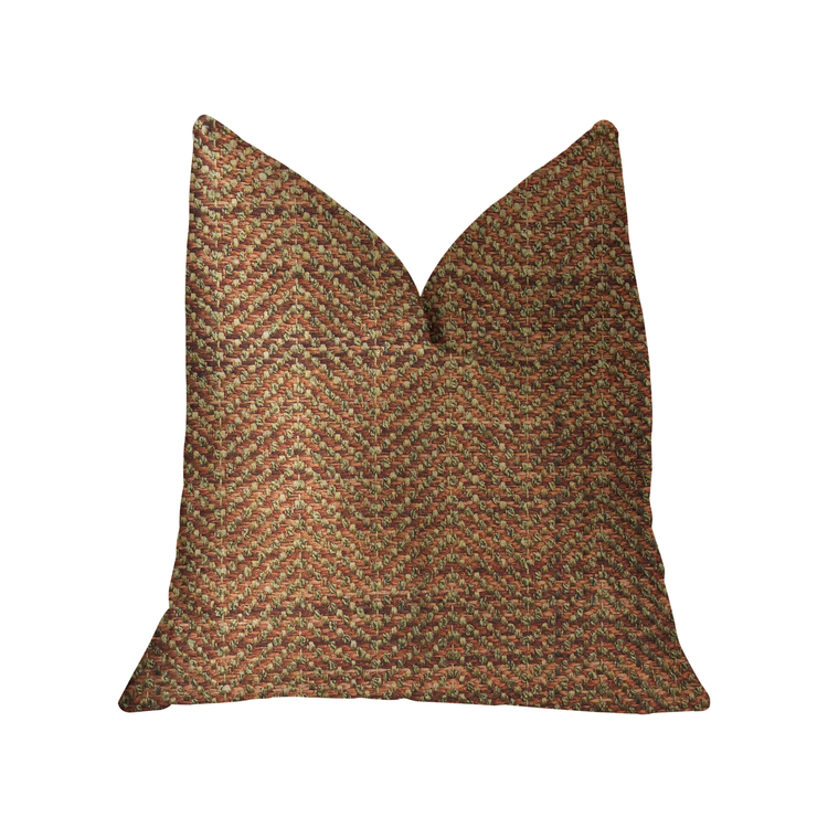 Luxury Double Sided Orange Gold Throw Pillow Handmade in USA image - 1