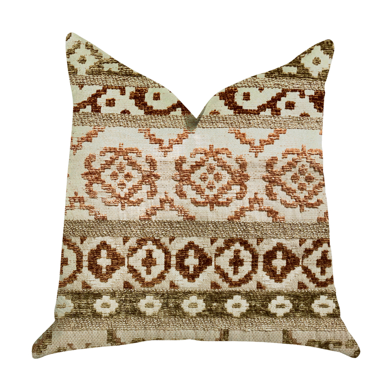 Plutus Brands Arabesque Shades of Brown Luxury Throw Pillow image - 1