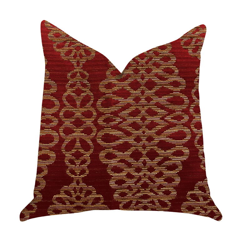 Plutus Brands Sweet Henna Luxury Throw Pillow in Red and Gold image - 1