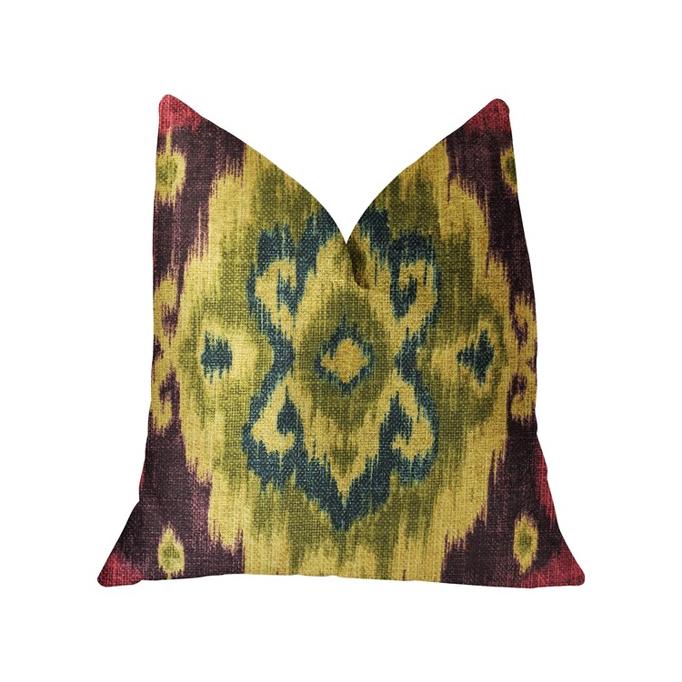 Handmade Luxury Throw Pillow with Ikat Pattern and Hypoallergenic Fill image - 1