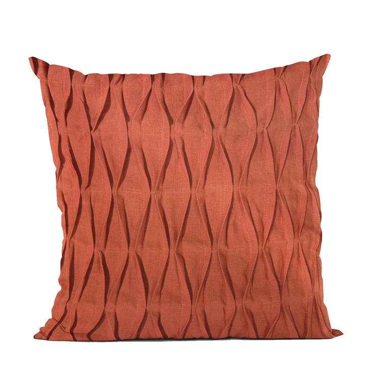 Plutus Brands Red Tucked Solid Color Luxury Throw Pillow image - 1