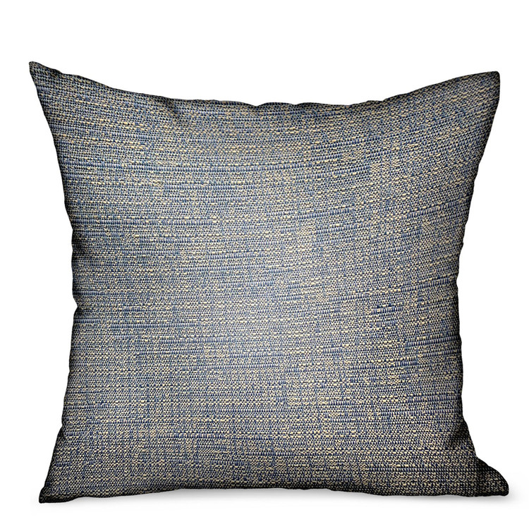 Plutus Brands Oxford Blaze Blue Solid Luxury Outdoor/Indoor Throw Pillow image - 1