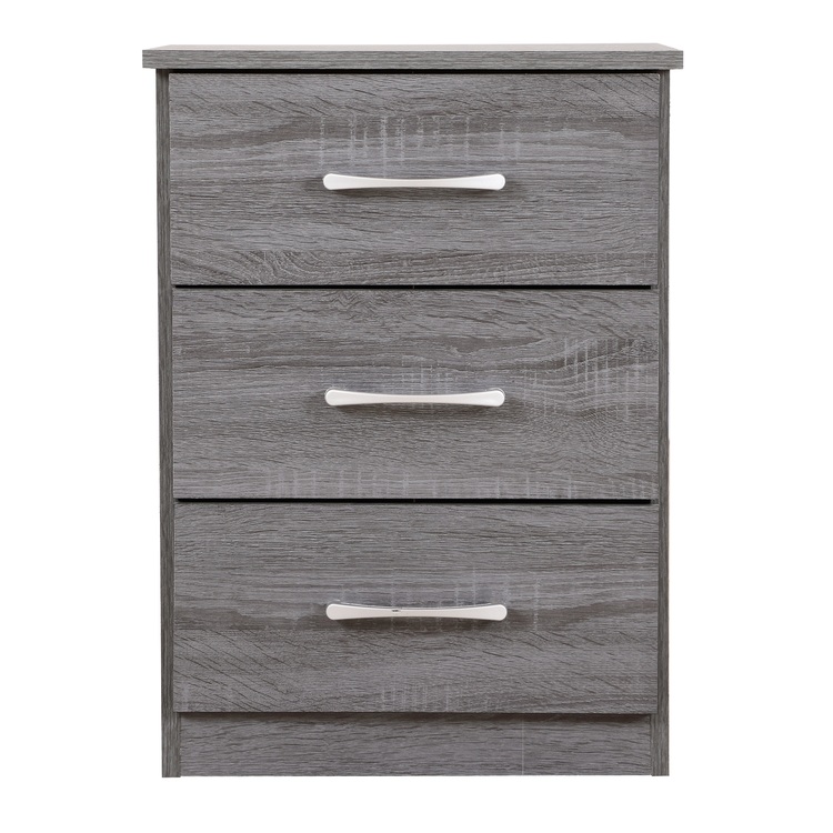 Boston 3-Drawer Gray Nightstand (24 in. H x 16 in. W x 18 in. D) image - 1